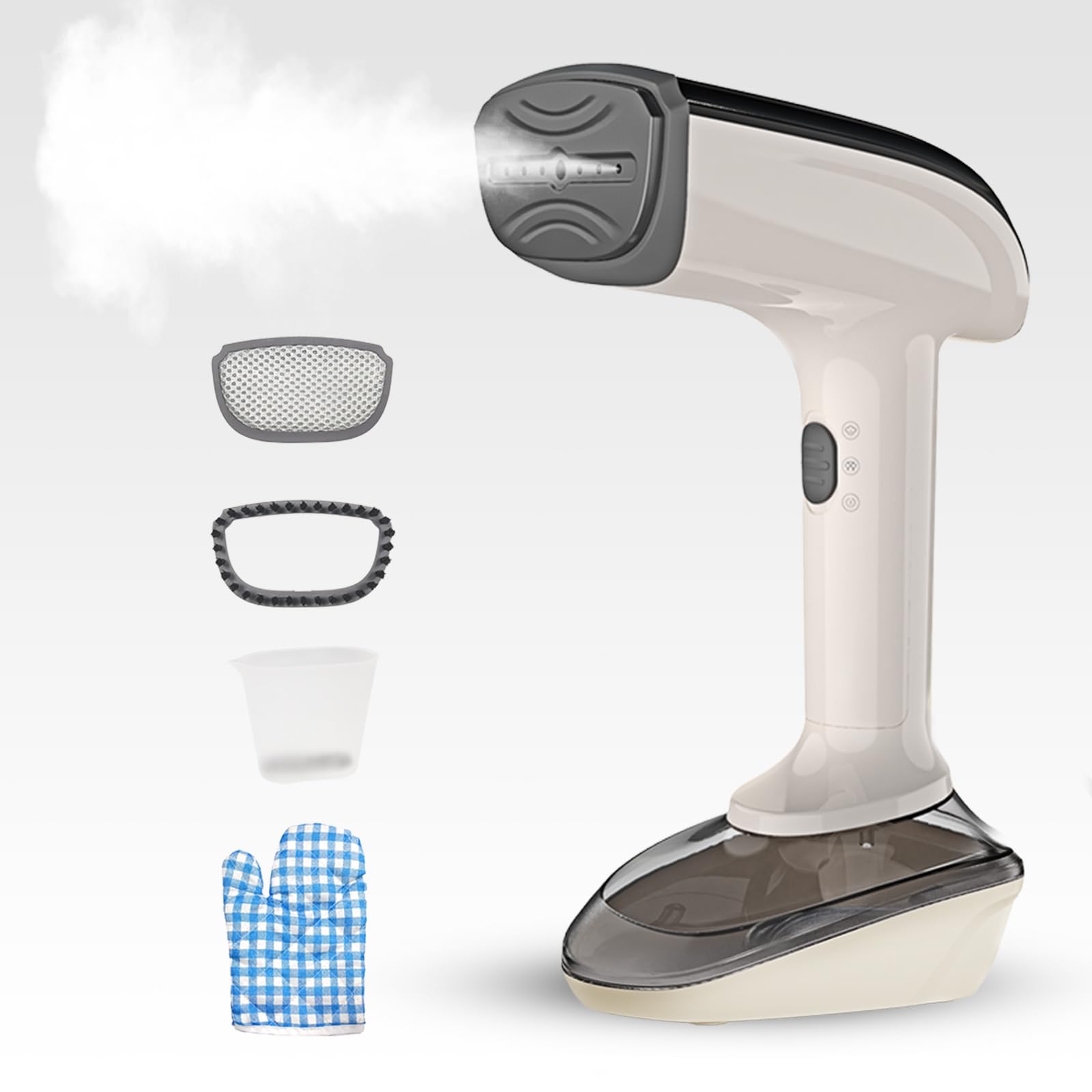 sumiren スチーマーアイロン 衣類スチーマー スチーム専用 連続スチーム ドライアイロン機能付 横縦両用 シワ伸ばし 300ML 大容量タンク 軽量 コンパクト花粉対策 梅雨対策 脱臭