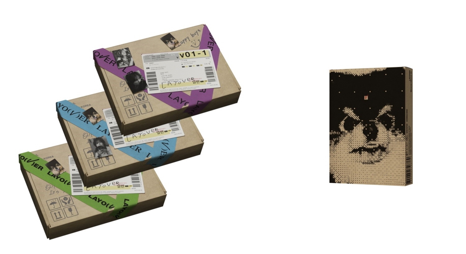 (未開封新品) ビュ V BTS - Layover 一般盤3種+Weverse Albums [4 ver セット]
