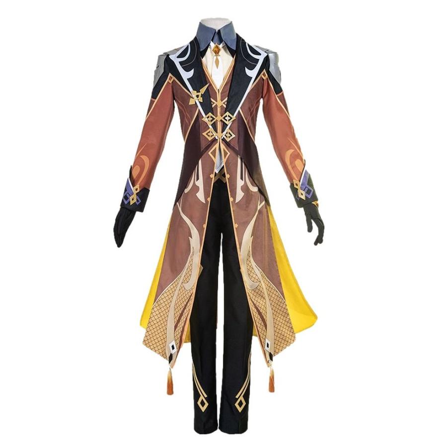 工場直販 一部分3日出荷原神 鍾離 しょうり コスチューム コスプレ衣装 9点セット サイズ SXXL