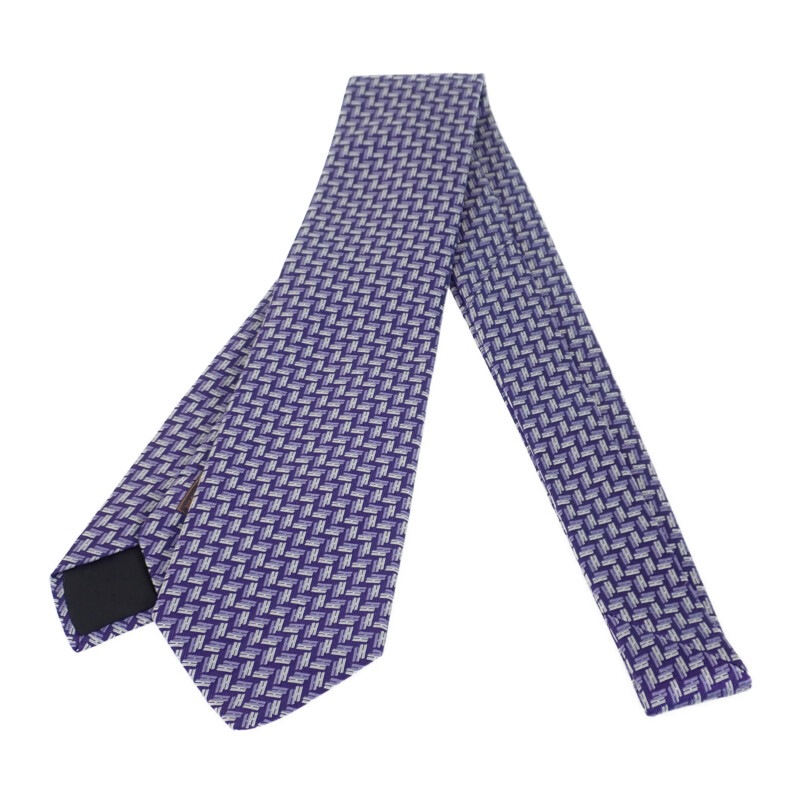 シルクツイルタイ ドゥブルH H658838T04 ネクタイ シルク パープル メンズ【SAランク】