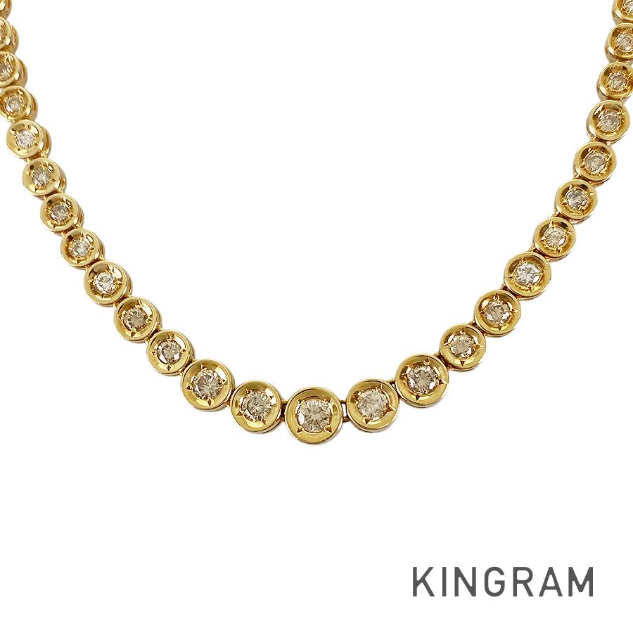 テニスネックレス K18YG ダイヤモンド sss【中古】