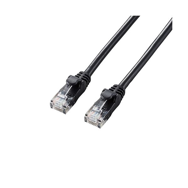 (まとめ) エレコム やわらかLANケーブル/CAT6A/10m/ブラック LD-GPAY/BK10 (×2セット)