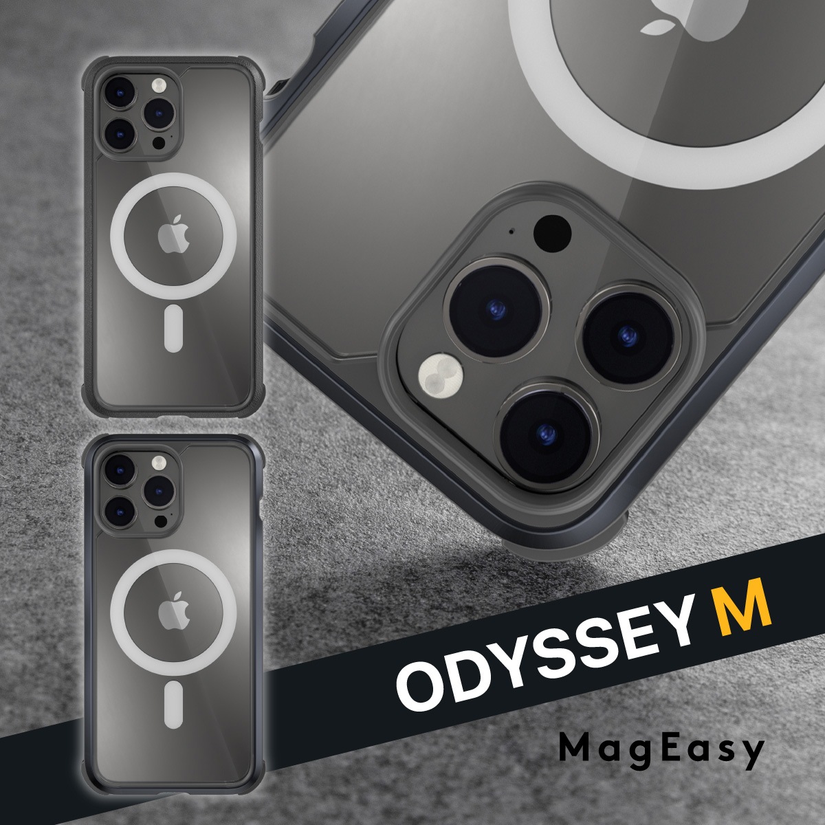 iPhone14 Pro 対応 ケース カバー クリア MagSafe 対応 耐衝撃 シンプル スマホケース 薄型 マグセーフ対応ケース 透明 クリアケース Odyssey M MagEasy
