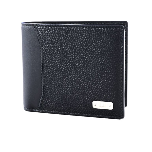 dunhill 23R2507GN001 ダンヒル ハーネス 二折小銭財布 フルグレインカーフレザー ブラック/シルバー