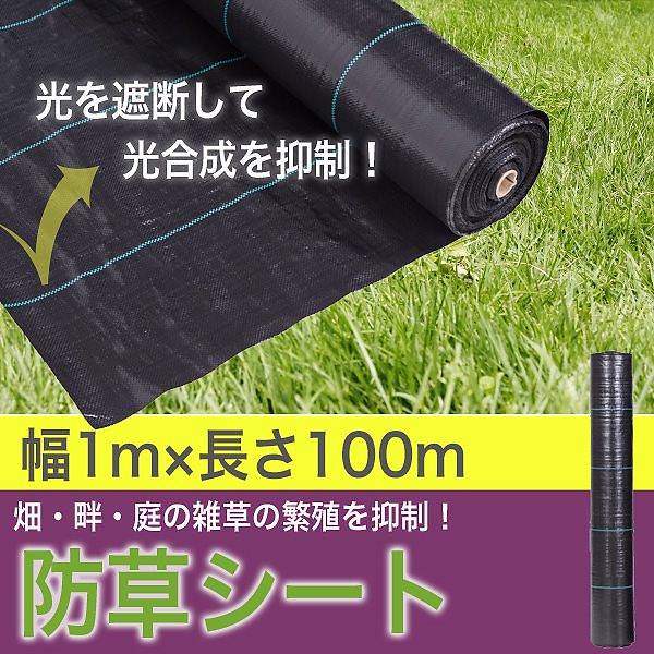 防草シート 2 ｍ 100 ｍ 大面積専用 1本 3メートル 100メートル ソーラーパネル 向け