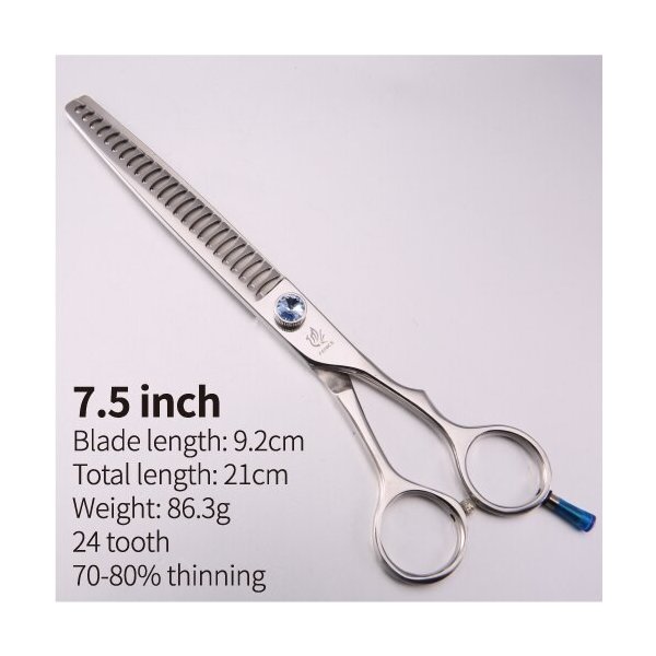 フェニスプロフェッショナルジャパン440c 6.5インチペット犬のグルーミング間伐はさみ歯ブレードはさみ間伐率約35％ 7.5 inch