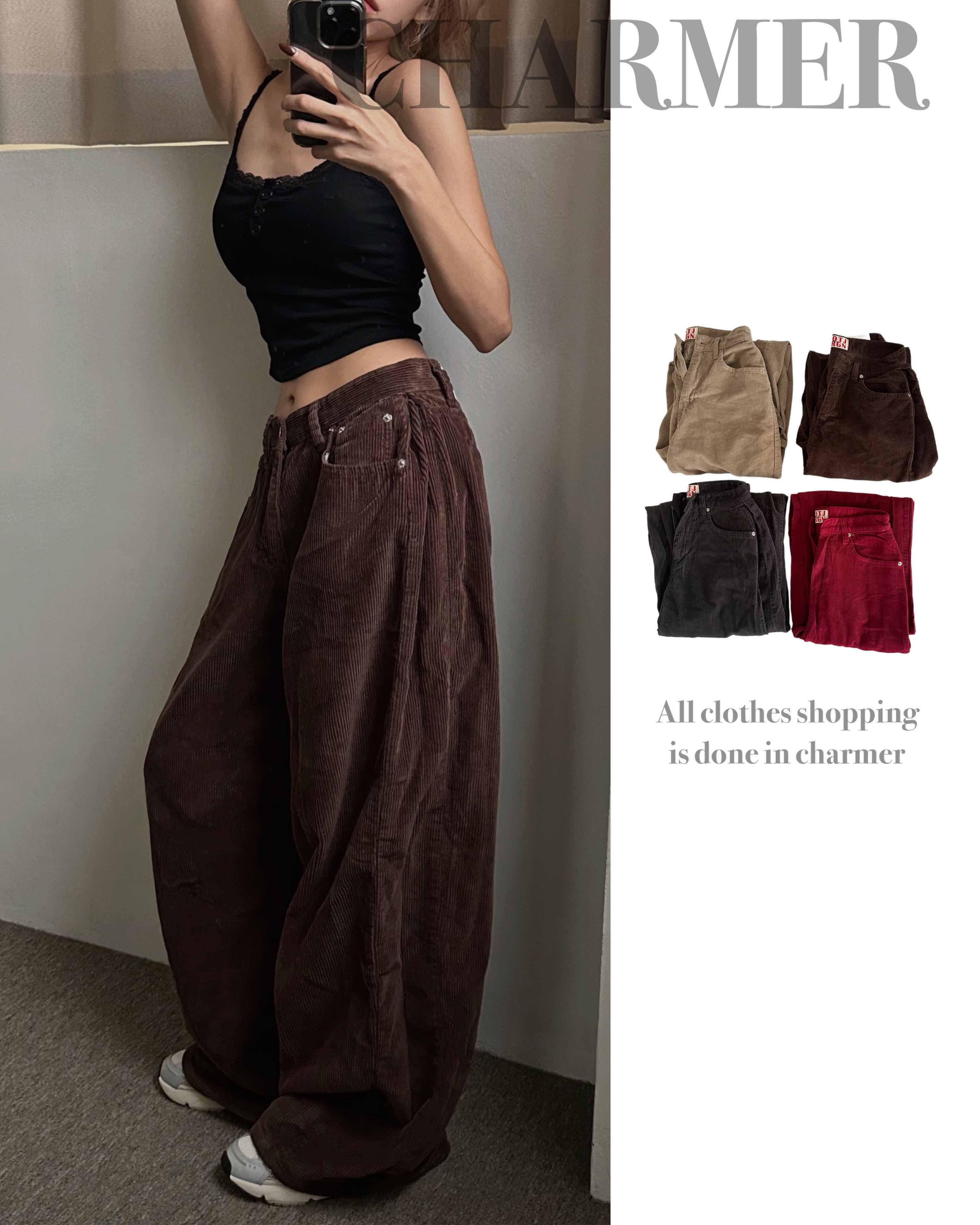 [OOTJ/映像あり!] 一生所蔵価値のあるジョリー コーデュロイ サイド ピンタック ワイド パンツ