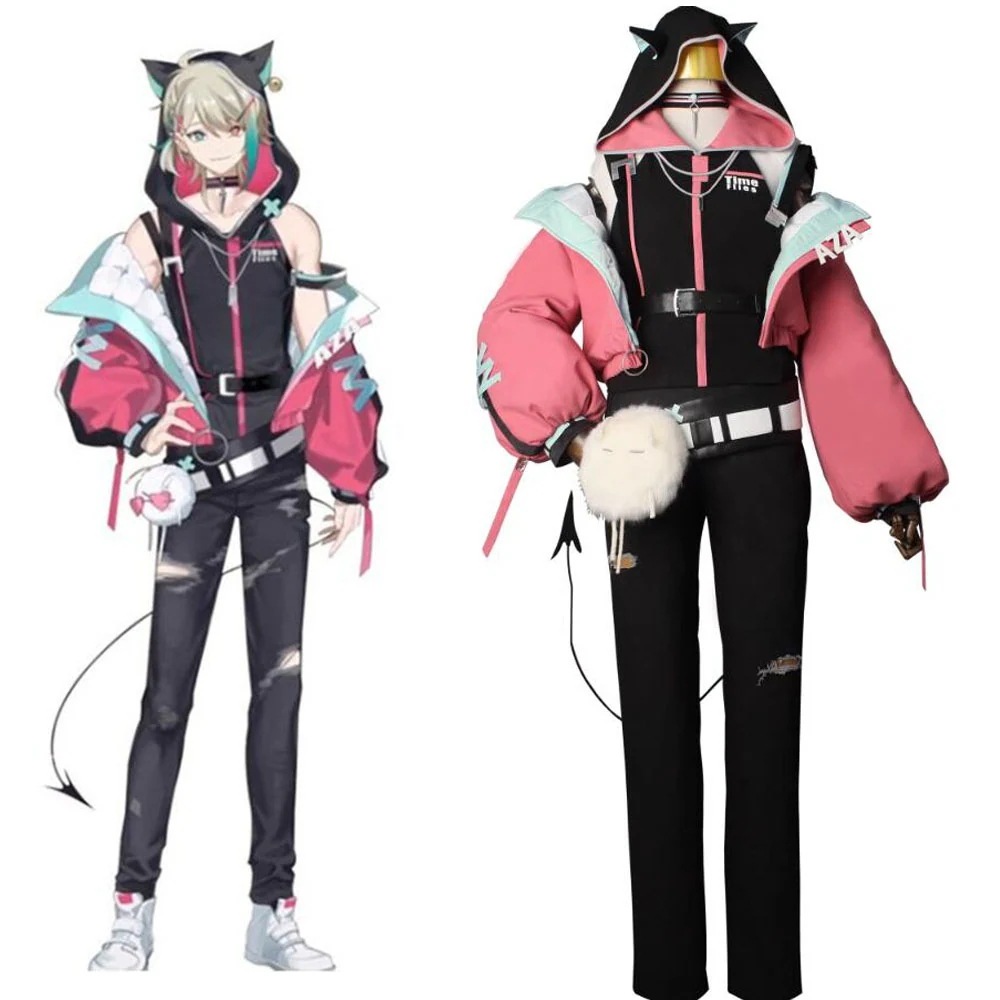 パーティーイベント用品コスチューム一式学園祭 文化祭 变装 コスチューム コスプレ衣装 アザ Aza VirtuaReal Vtuber バーチャルライバー にじさんじ VTuber スーツ ハロ