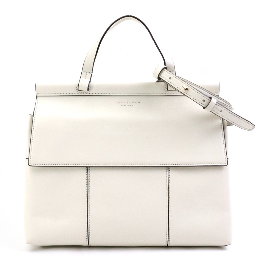 トリーバーチ Tory Burch ハンドバッグ ショルダーバッグ レザー アイボリー レディース h30637a
