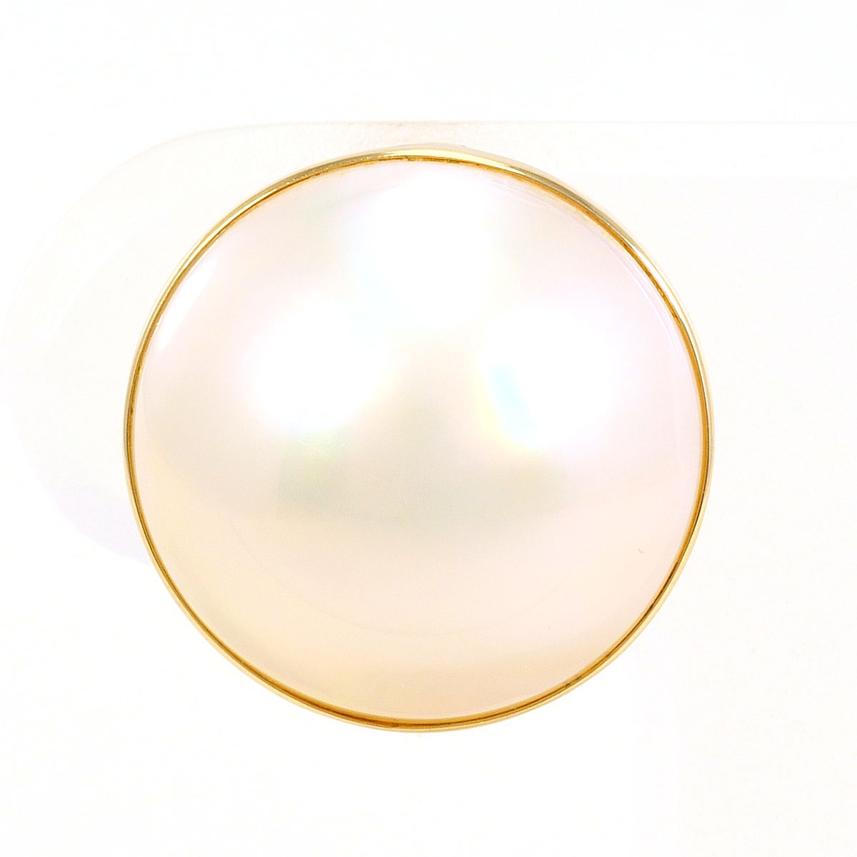 K18 18金 YG イエローゴールド イヤリング(片耳) マベパール（真珠） 総重量約3.2g レディース 中古