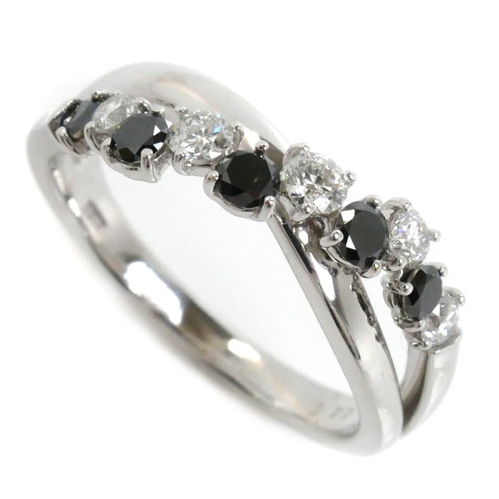 K18WG ホワイトゴールド リング・指輪 ダイヤモンド0.70ct 14号 4.9g ブラックダイヤ レディース 中古 47,880円