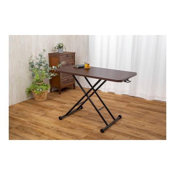 ファミリー・ライフ らくらく昇降式フリーテーブル ブラウン(0437320) メーカー直送