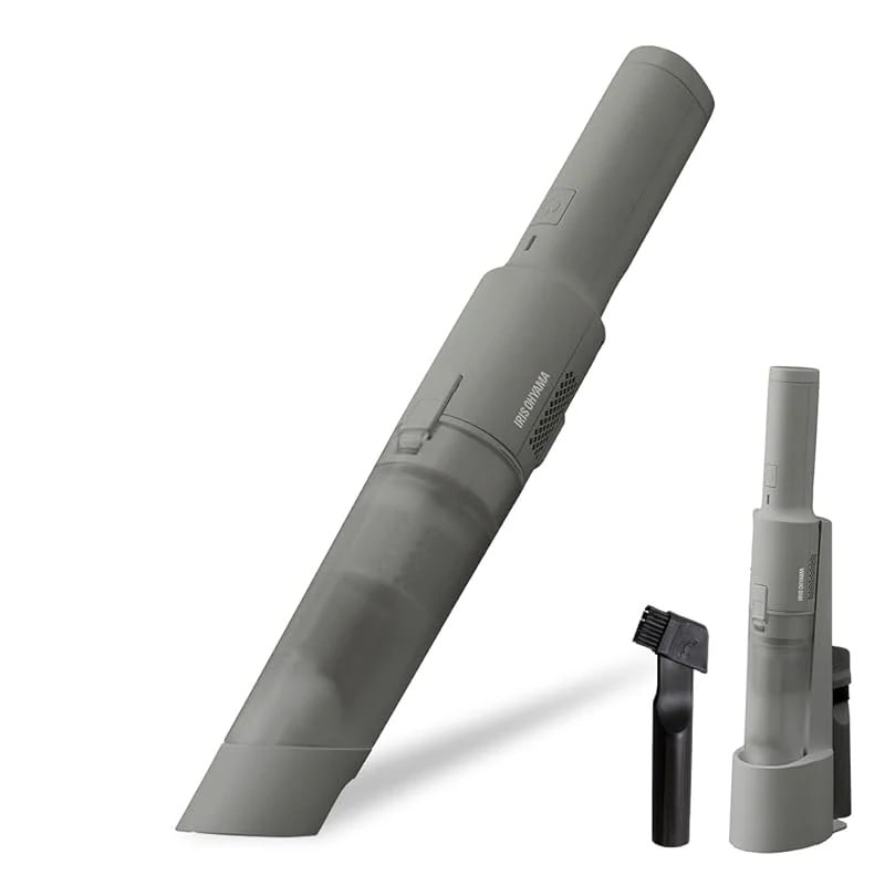 【即納】アイリスオーヤマ 掃除機 コードレス ハンディ ハンディクリーナー 充電スタンド付き 吸引力強化 コンパクト 車用 軽量 500g 静音 AZ-HCD-21-ダークグレー