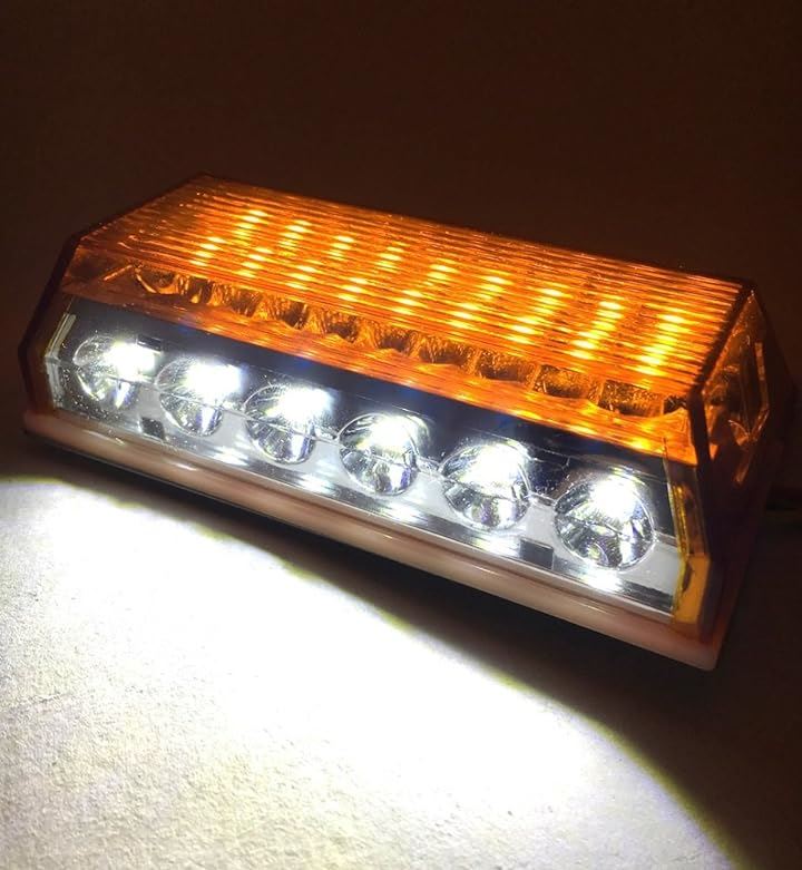 24V トラック 用 角型 LED サイド マーカー ランプ アンダー ダウン ライト 付き 10個 セット レインボー カスタム パーツ トレーラー デコトラ 等 サーチ( アンバー)