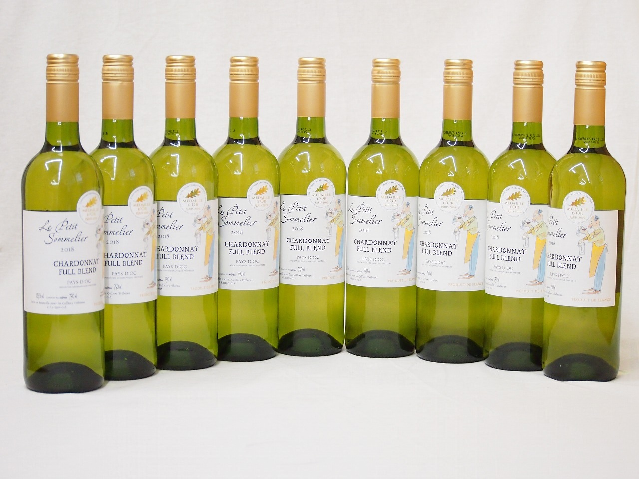 9本セットフランス金賞白ワイン ル プティソムリエシャルドネ2019年 やや辛口 750ml9本