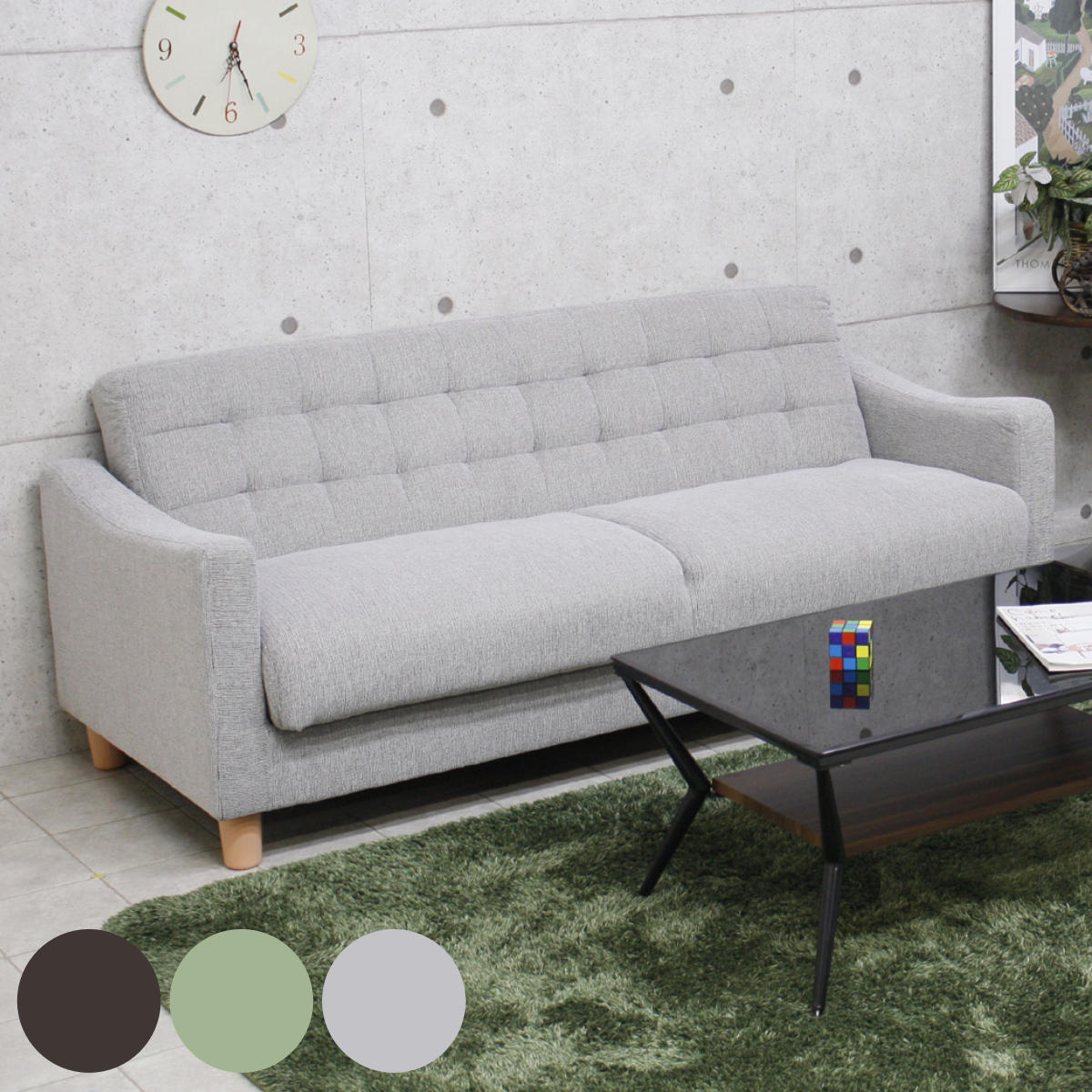 ソファベッド 三人掛け 幅160cm 収納付き ファブリック 肘掛け 脚付き 33,787円