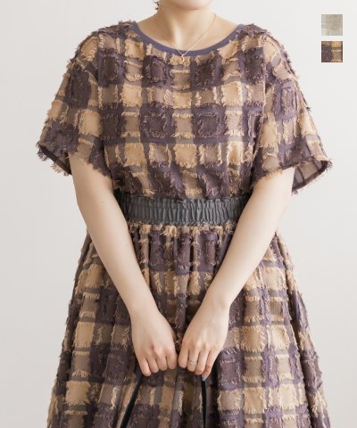 大きいサイズ レディース LL 3L 4L XL XXL XXXL フリンジブロックチェックプルオーバー