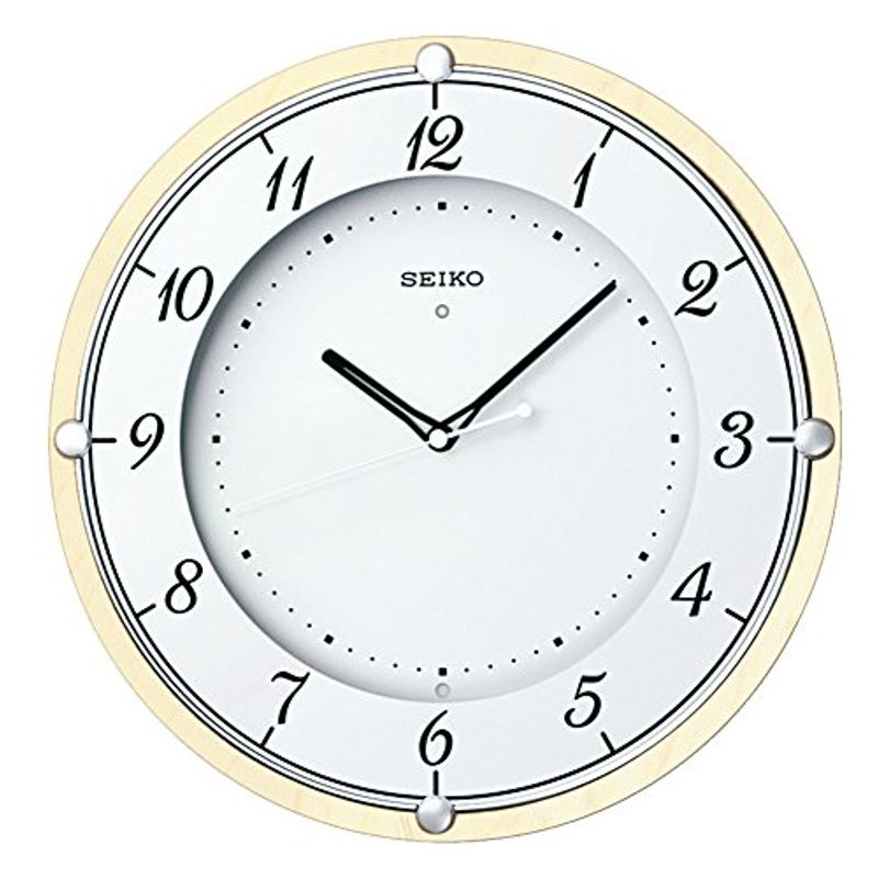セイコー クロック 掛け時計 電波 アナログ 木枠 天然色 木地 KX373A SEIKO