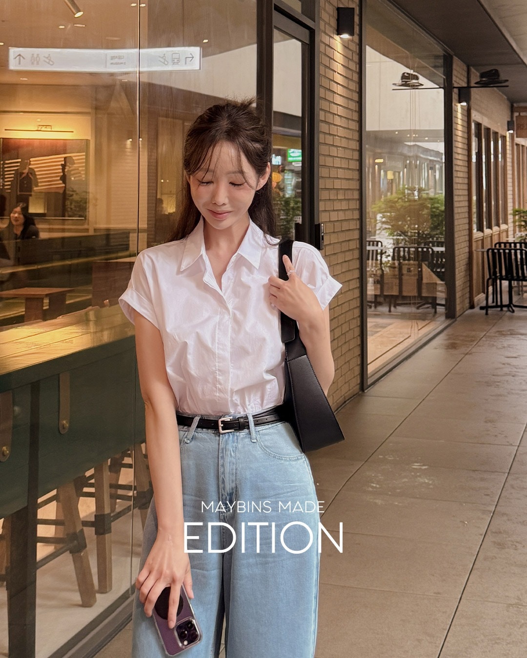 [MADE] ミューツロールアップ半袖シャツ韓国ファッション レディース