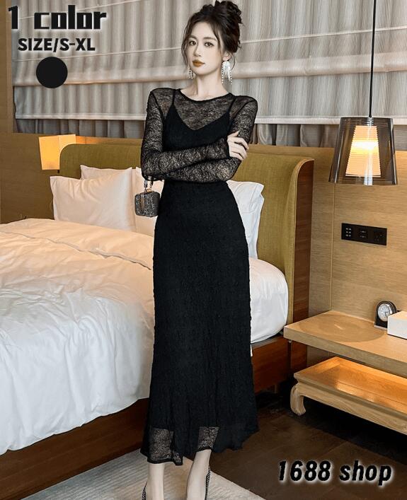 新作2025 タイトワンピース 姫系ワンピース　シンプル　ワンピース インポート ひざ丈 ミドル丈 エレガント　韓国ファッション シンプル Vネック パーティドレス 長袖　お嬢様 セクシー ミニワンピ