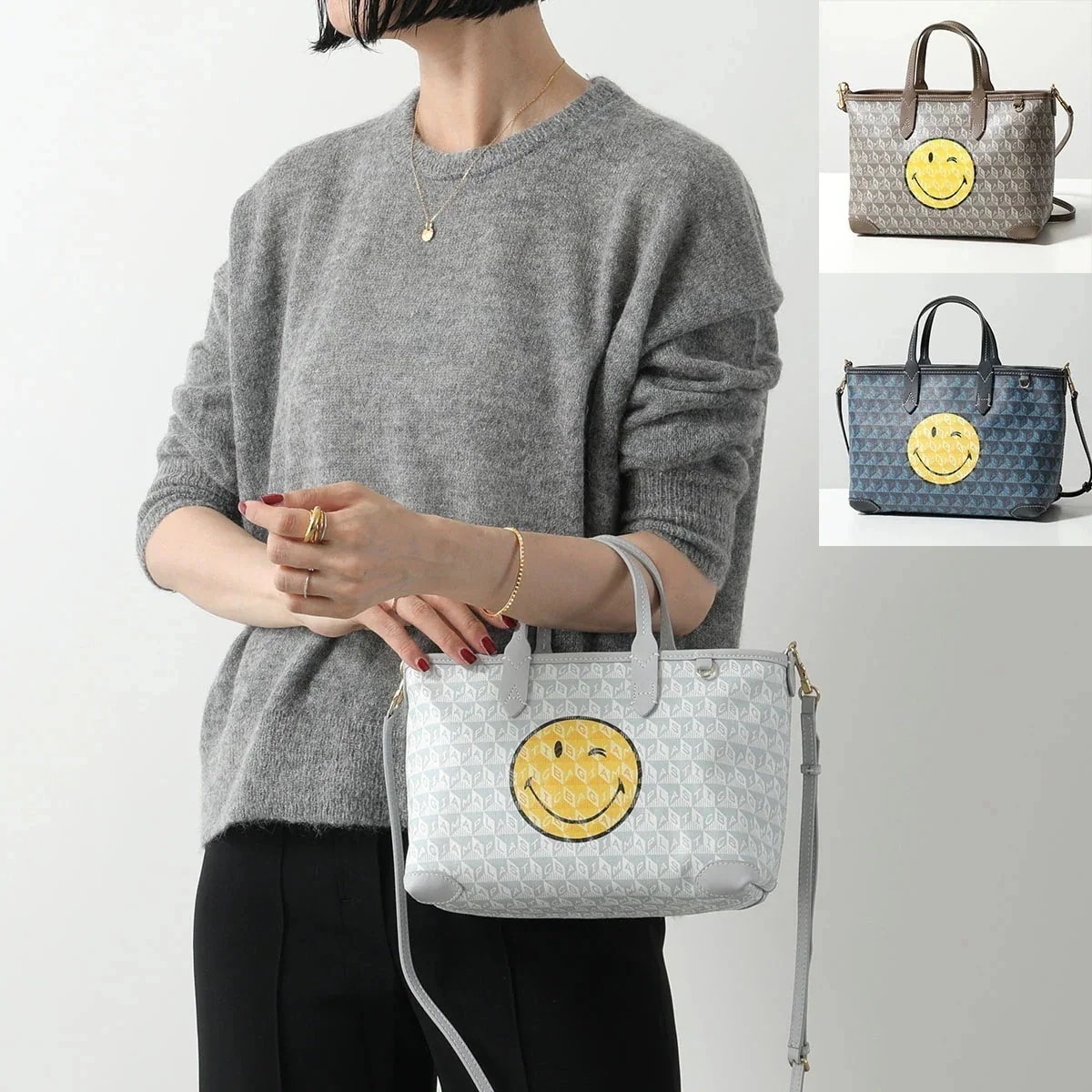 ANYA HINDMARCH アニヤハインドマーチ ハンドバッグ I am a Plastic Bag Tote XS Wink 194211 196246 1