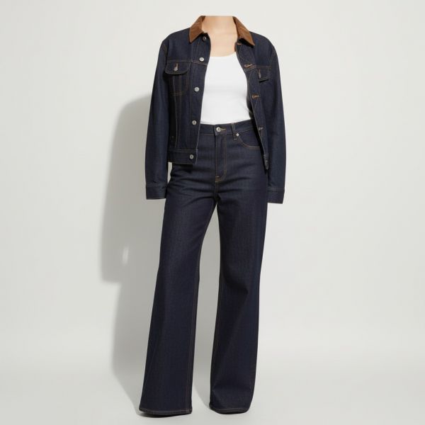 [Worn by Noh Yun-seo] Womens Straight Fit Denim Pants Indigo Low