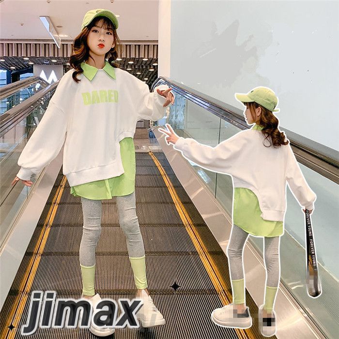 ジャージ 子供服 セットアップ 長袖 女の子 2点セット キッズ服 トップス+レギンス キッズファション 春夏着 上下セット パンツ パーカー 可愛い おしゃれ 通学着 子ども服 こどもの日110 1
