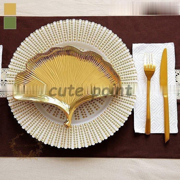 母の日 プレゼント お皿 食器 プレート おしゃれ 結婚祝い 引越し祝い プレゼント 北欧 お祝い ゴールド グリーン いちょう ステーキ皿 6,296円