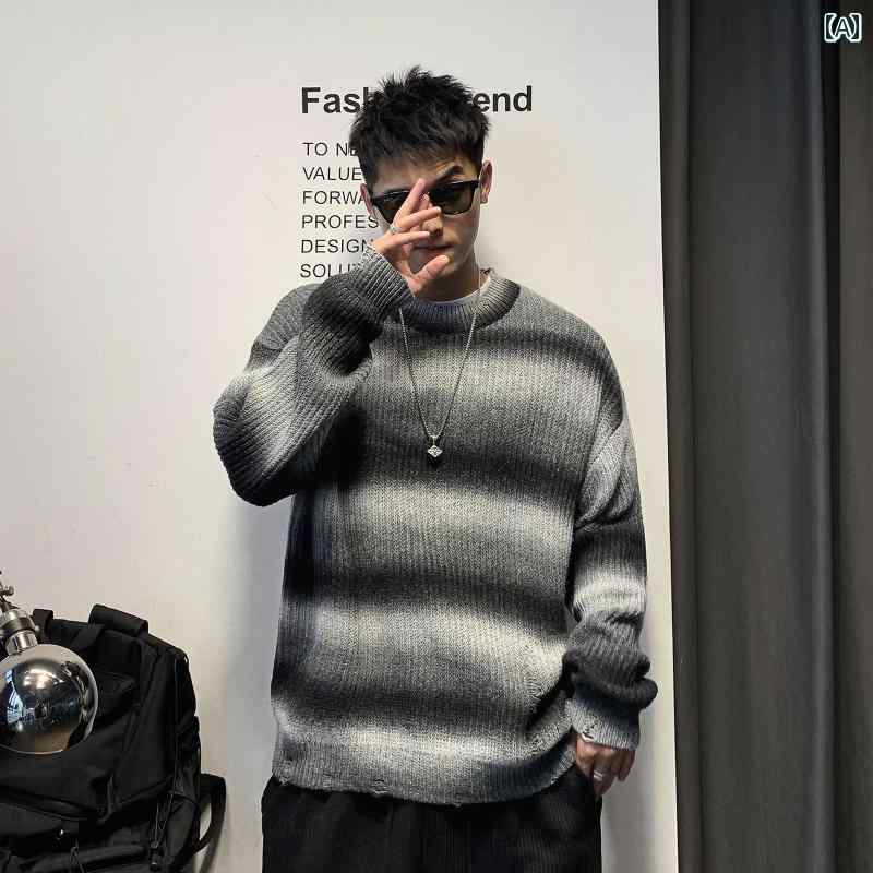 メンズ 秋冬 長袖 厚手 ニット トップス セーター レイヤード カジュアル おしゃれ 普段使い 着やい 動きやい 快適 レジャー アウトドア ワーク