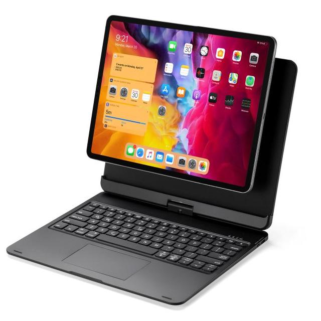 【マグネット吸着】トラックパッド搭載 キーボード付ケース iPad Air(13inch)・iPadPro(12.9inch）対応 360度回転カバー 磁力吸着 ワイヤレス bluetooth