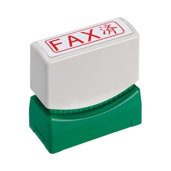 （まとめ） TANOSEE スタンパー 「FAX済」 赤 1個 [x10セット]