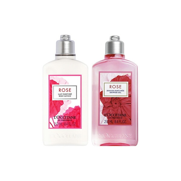 ギフトセット シャワージェル ボディソープ 洗浄料 250ml ボディミルク 乳液 250ml 2個セット ローズ ボディケア オリジナルセット