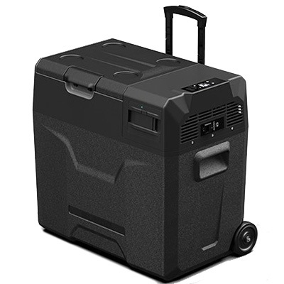 車載冷蔵庫 バッテリー内蔵 50L キャリーハンドル付 ポータブル 冷蔵庫 冷凍庫 12V/24V