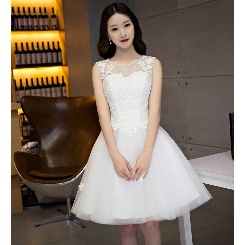 ミニドレス 白 ウェディングミニドレス 結婚式 安い 花嫁 ウェディングドレス 披露宴 プリンセス 6,982円