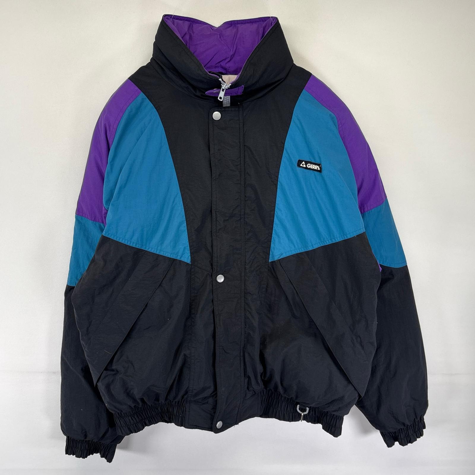 古着 90s/90年代 ゲリー GERRY ジャケット ダウンジャケット クレイジーカラー L ブラック系 マルチカラー メンズ