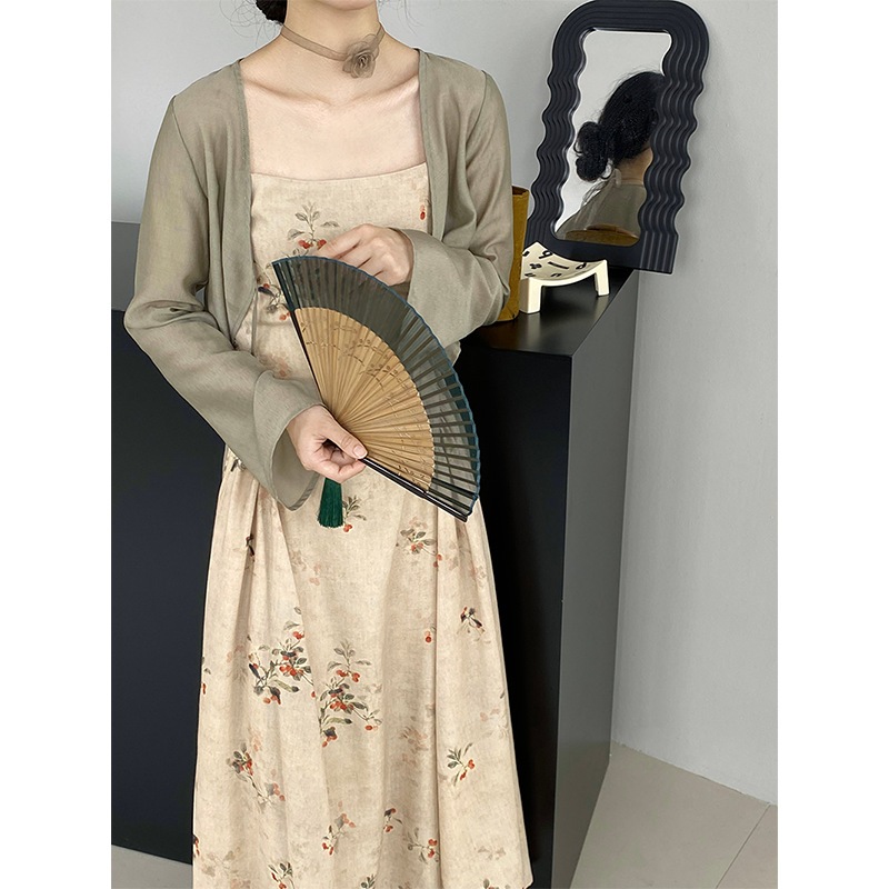 Jiangzuo Xinghua Yanyu 新中国風レトロ国民風春夏改良チャイナドレスサスペンダードレススーツ 776