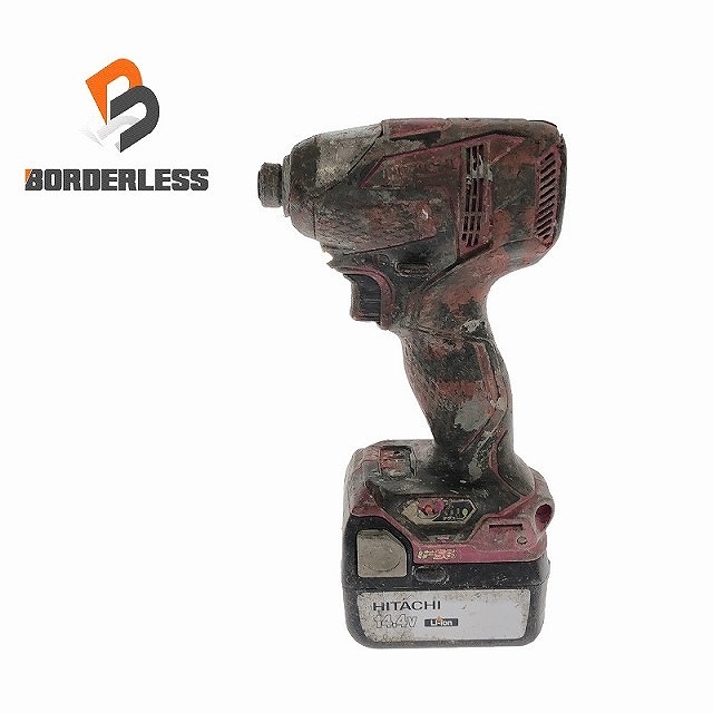 used HITACHI 日立工機 14.4V コードレスインパクトドライバ WH14DDL 赤/レッド バッテリー1個 (BSL1430)付 99547