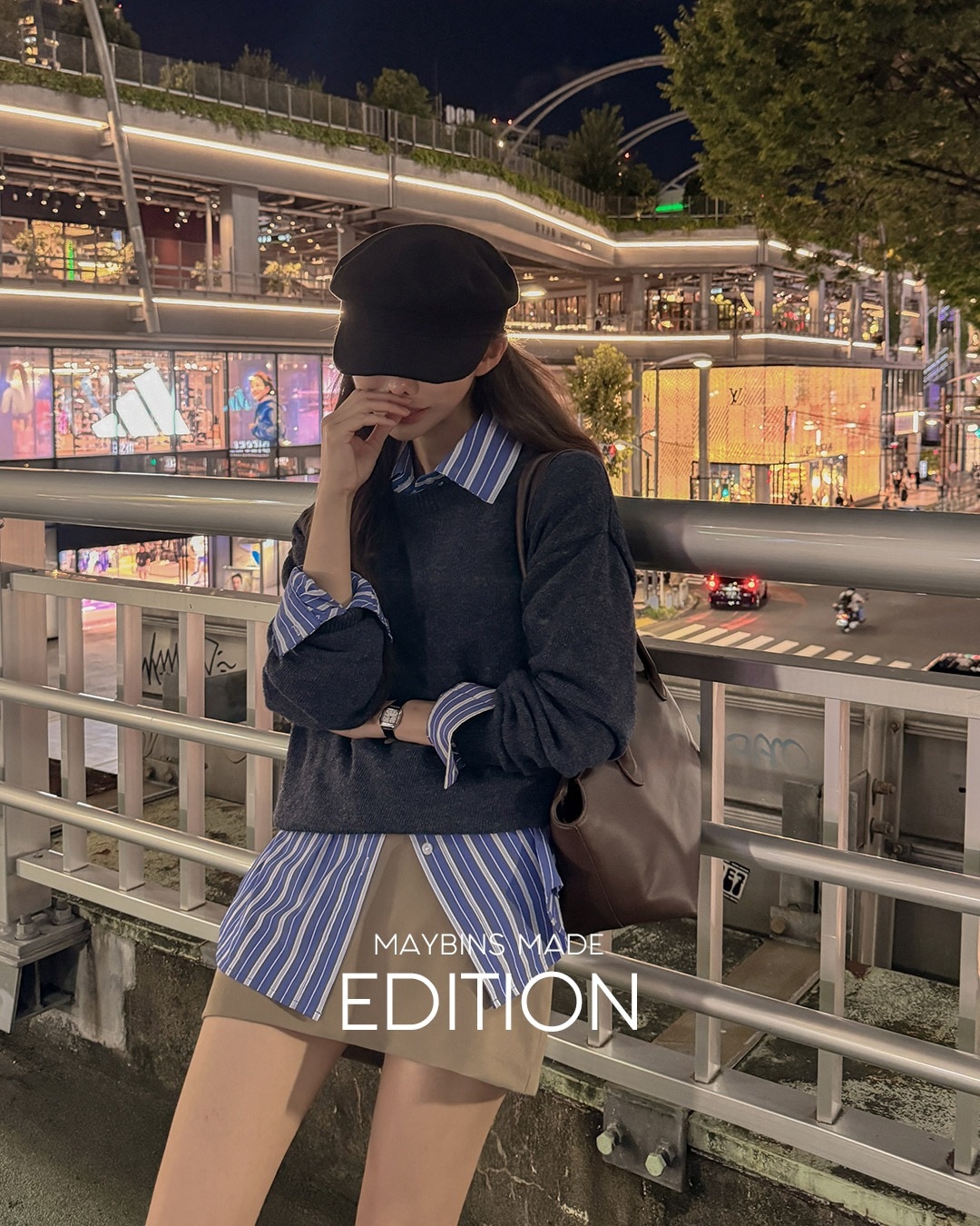 ウール混ラウンドネックニット韓国ファッション レディース