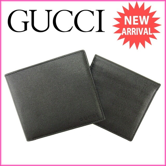 二つ折り札入れ ブラック 中古