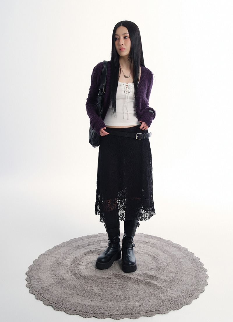 【AS"ON】 KORI LACE MIDI SKIRT 正規品
