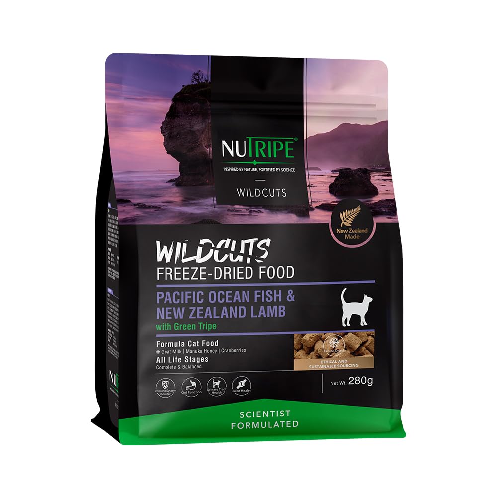 ニュートライプ キャット ワイルドカット フリーズドライ フィッシュ＆ラムｗｉｔｈグリーントライプ ２８０ｇ NUT3529 猫用