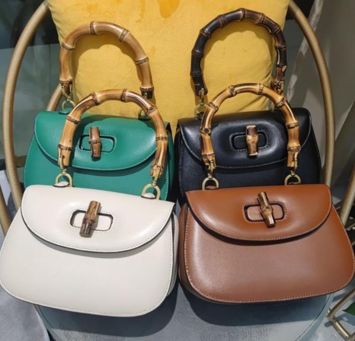 レザーバンブーバッグのサドルバッグレトロファッションポータブルショルダーメッセンジャ