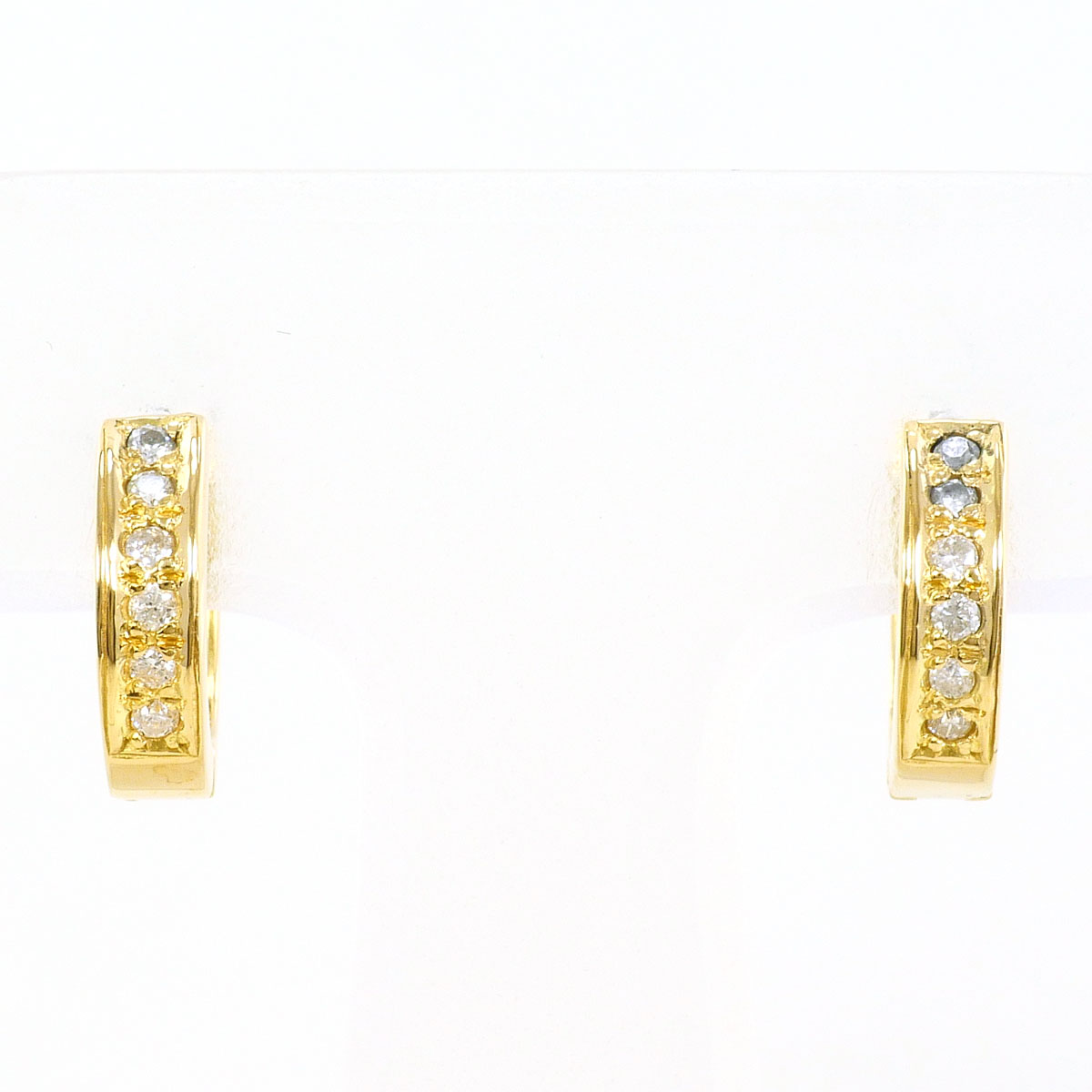 K18 18金 YG イエローゴールド ピアス ダイヤモンド 0.06ct 総重量約2.4g 中古