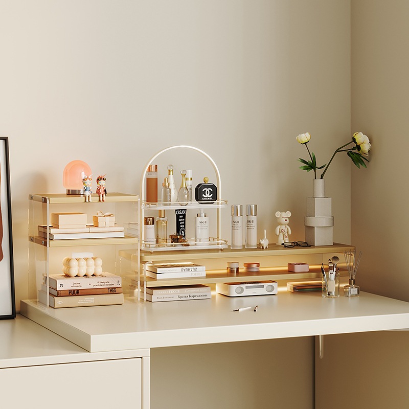 デスクトップ化粧品ストレージラックアクリルインススタイルドレッシングテーブルストレージラックディスプレイラック家庭用仕上げラック