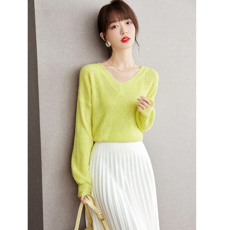 クーポン セーター レディース vネック プルオーバー 長袖 ニットセーター ニット おしゃれ 暖かい トップス 大きいサイズ リブニット Vネック 体型カバー リブ ニットソー 可愛い カジュアル