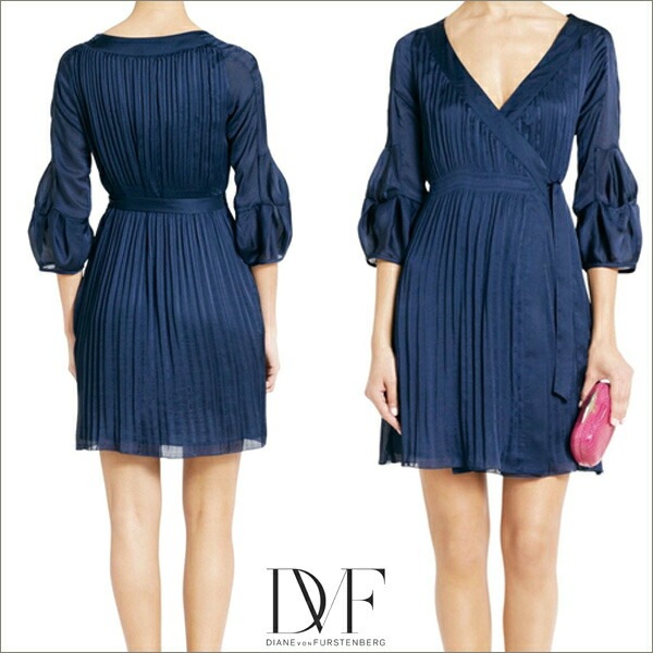 Diane von Furstenberg ダイアンフォンファステンバーグ　プリーツ　ラップドレス