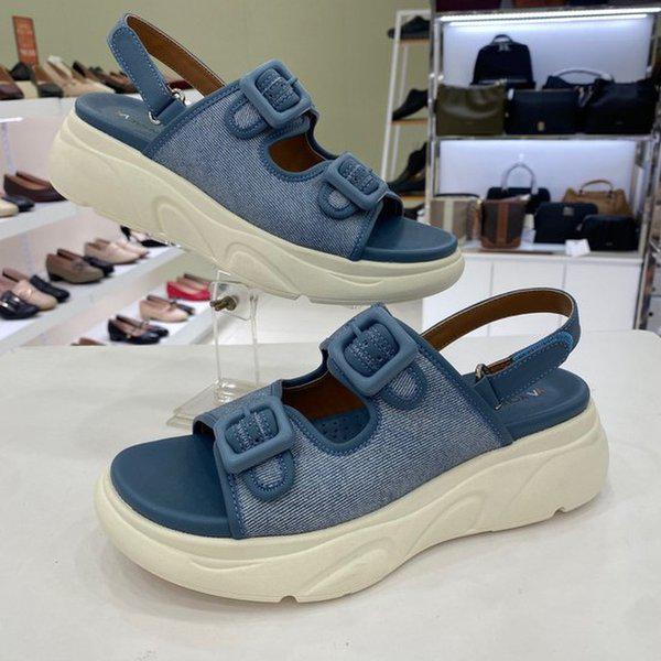 女性用バックルポイント軽量サンダル YAEMSD8IOBL HFPF1A GN_GN