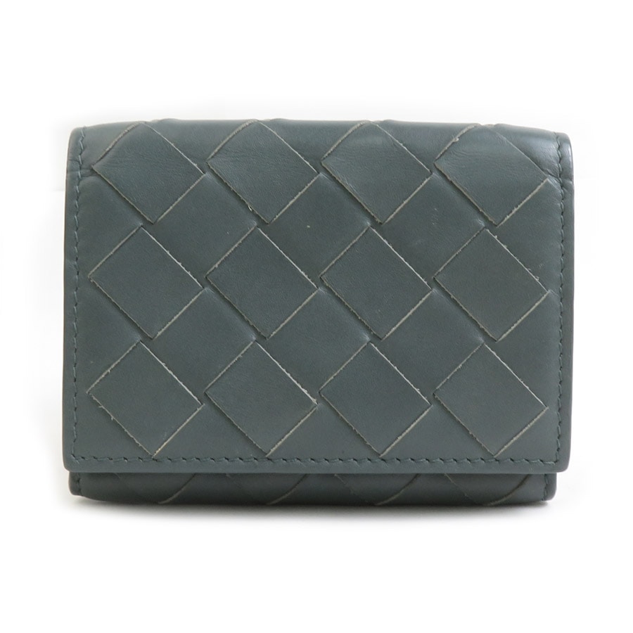 ボッテガヴェネタ BOTTEGAVENETA 三つ折り財布 イントレチャート レザー グレー ユニセックス h31711k