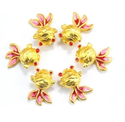 女性のための本物のゴールドフィッシュペンダント小さなペンダント999チャーム24 kピュアゴールド - 36