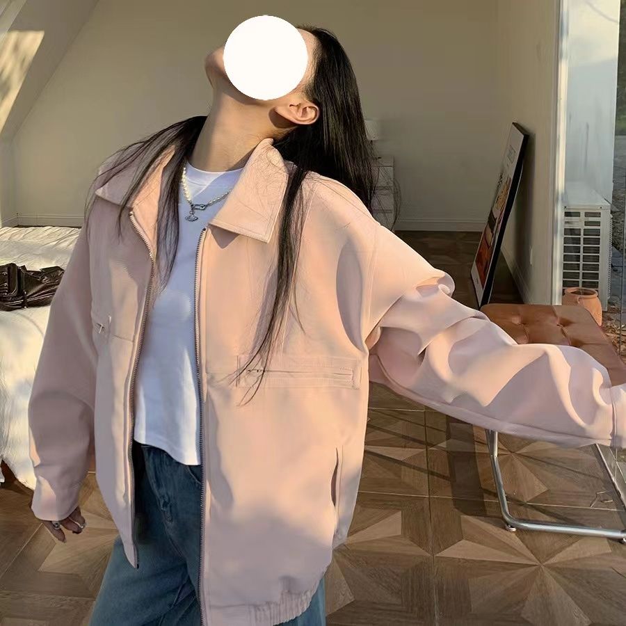 アウタージャンパーブルゾン秋アウター アウター フィット アウター レディース 韓国ファッション ジャケット ゆったり スウェットライダースジャケット レディース